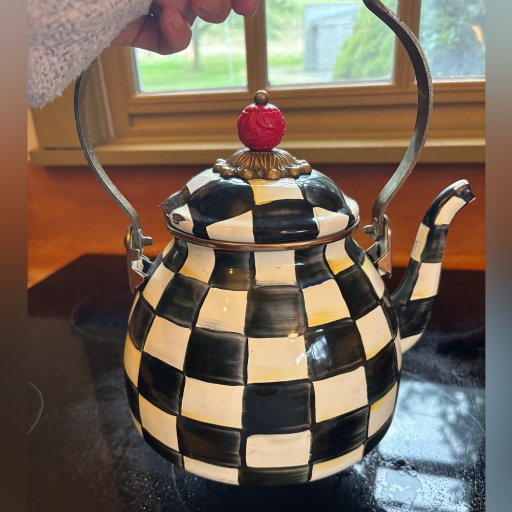 MacKenzie-Childs Courtly Check Tea Kettle 2qt